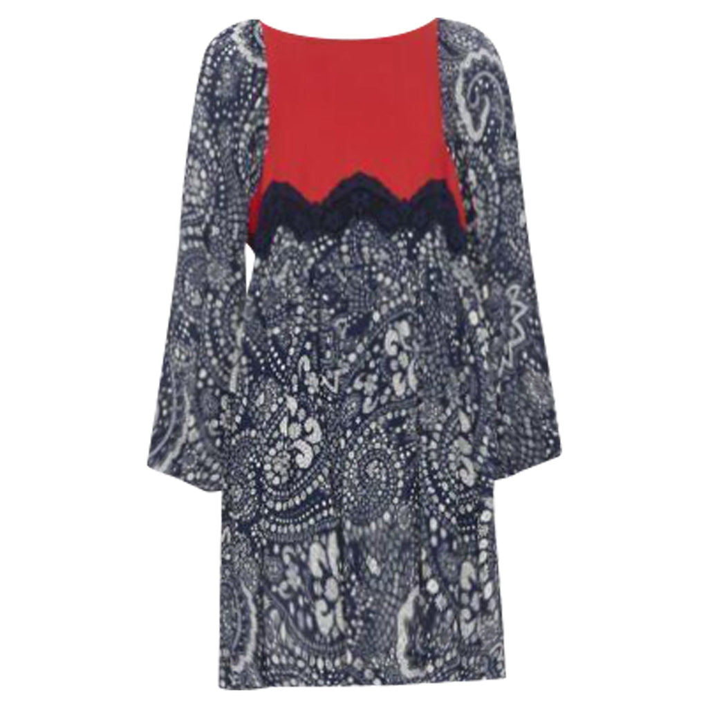 Chloe lace trimmed floral sleeve boho dress