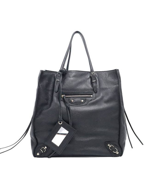 Balenciaga Balenciaga 357330 Black Calfskin Papier A5 Zip Around Tote Bag