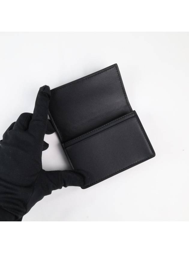Bottega Veneta Intrecciato Flap Business Card Wallet Black