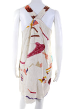Chloe Women's Silk Sleeveless Abstract Print Shift Dress Multicolor