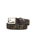 Fendi Zucca FF Buckle Canvas Leather Belt