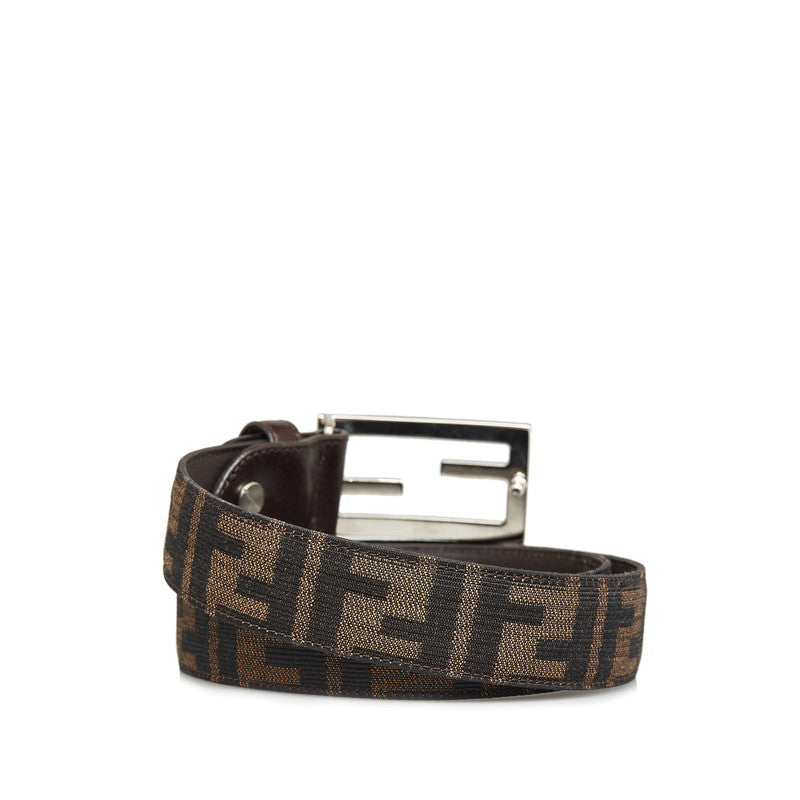 Fendi Zucca FF Buckle Canvas Leather Belt