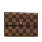 Louis Vuitton Damier Ebene Trifold Wallet N61202 Brown PVC Leather