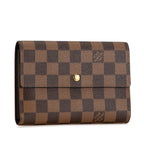 Louis Vuitton Damier Ebene Trifold Wallet N61202 Brown PVC Leather