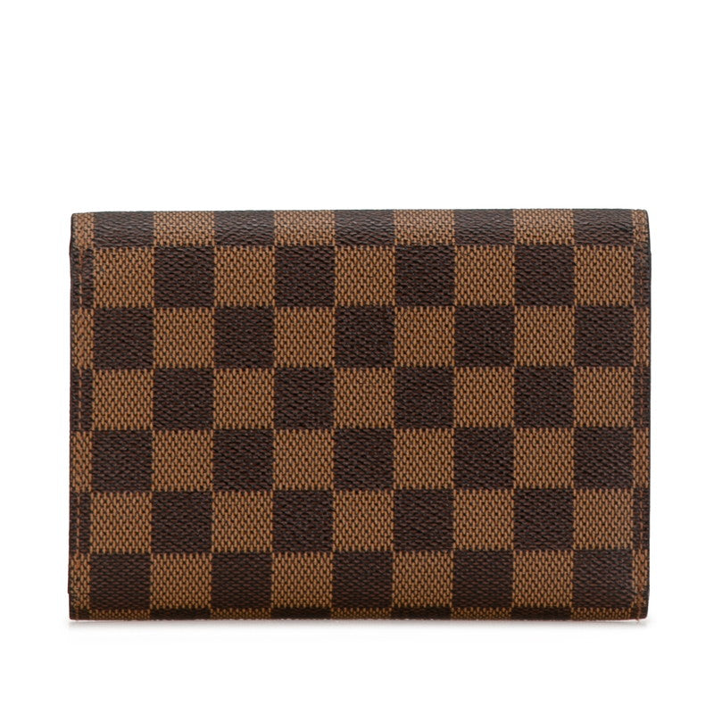 Louis Vuitton Damier Ebene Trifold Wallet N61202 Brown PVC Leather