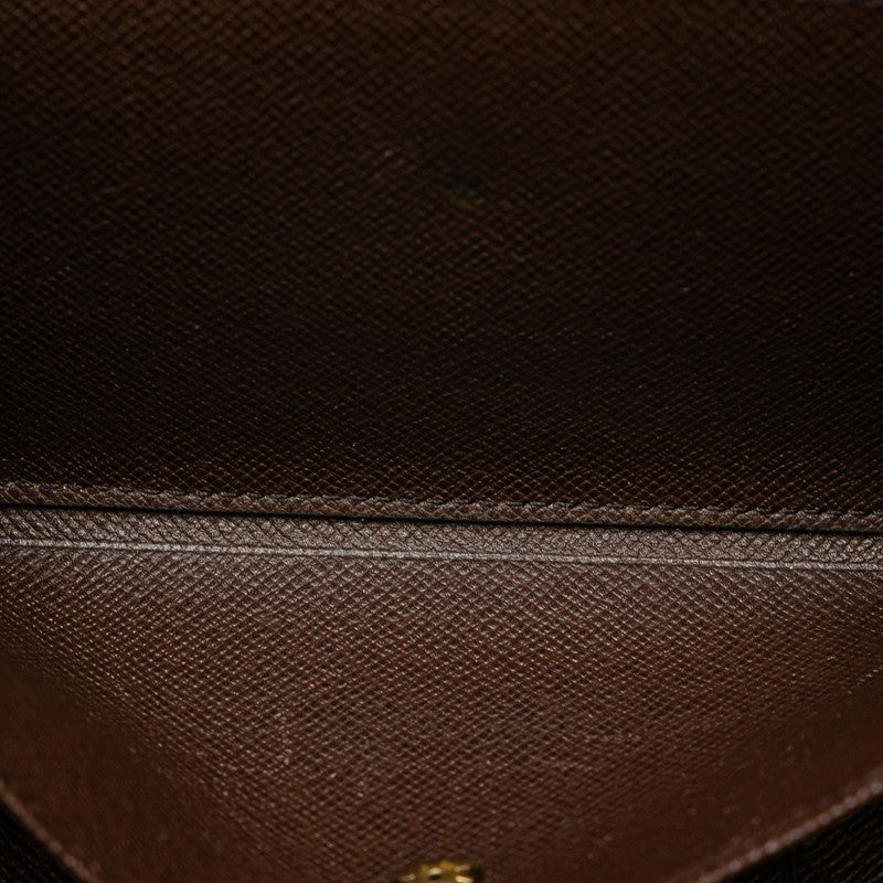 Louis Vuitton Damier Ebene Trifold Wallet N61202 Brown PVC Leather