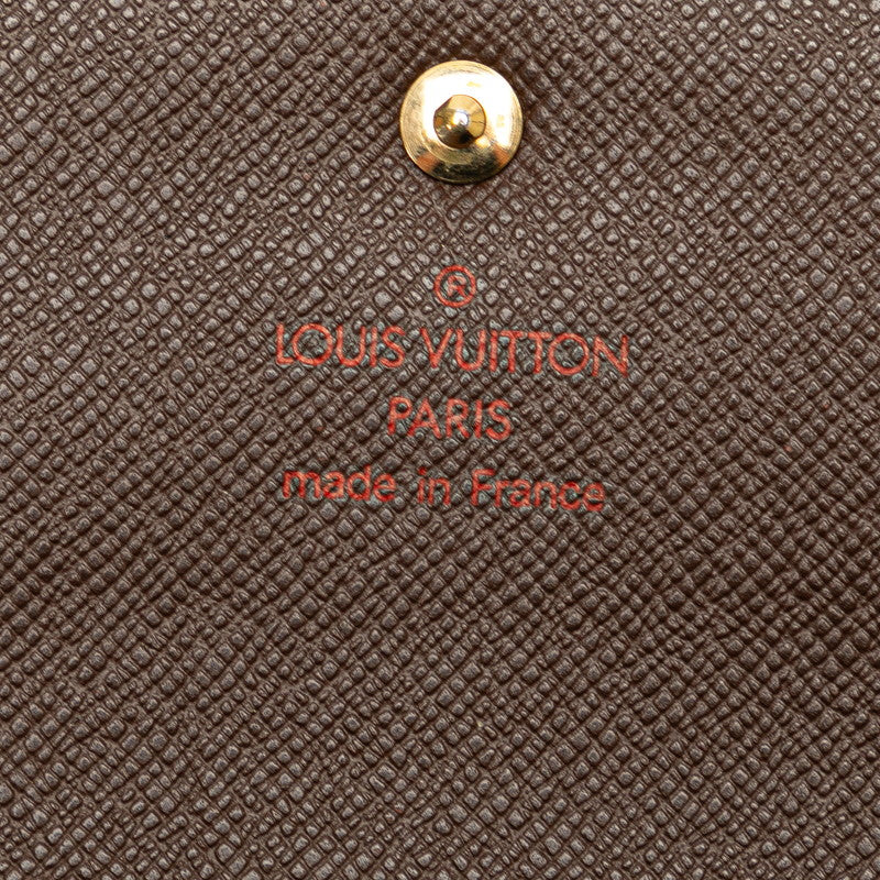 Louis Vuitton Damier Ebene Trifold Wallet N61202 Brown PVC Leather