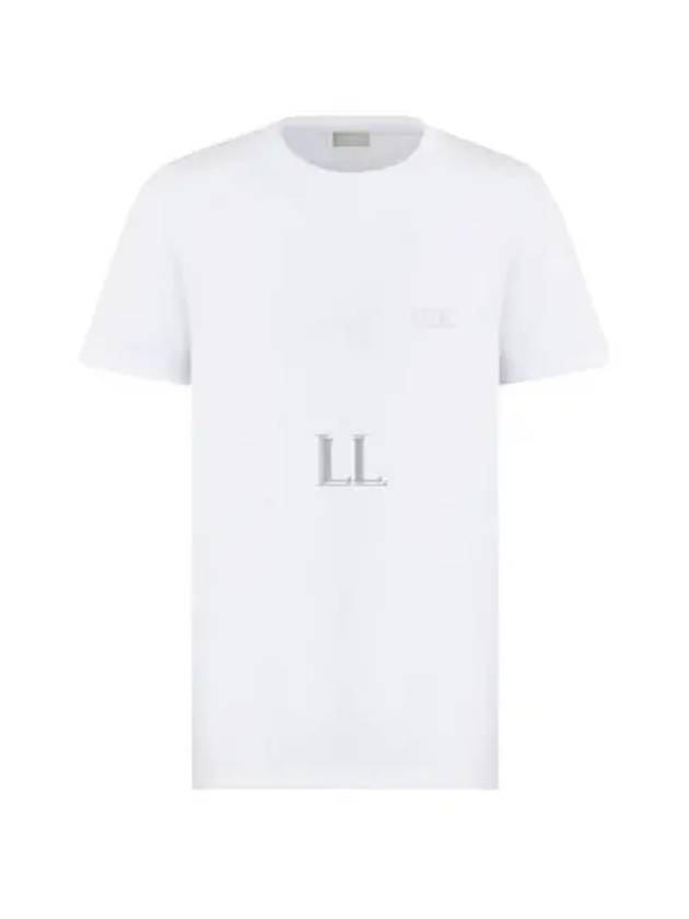 Embroidered Logo Cotton Jersey Short Sleeve T-Shirt White Dior