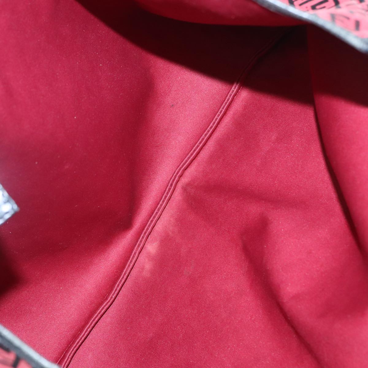 FENDI Zucchino Canvas Tote Bag Red Black Silver90199