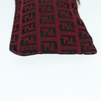 FENDI Zucchino Canvas Tote Bag Red Black Silver90199