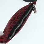 FENDI Zucchino Canvas Tote Bag Red Black Silver90199