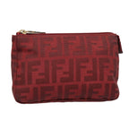 FENDI Zucca Canvas Pouch Red Gold90202