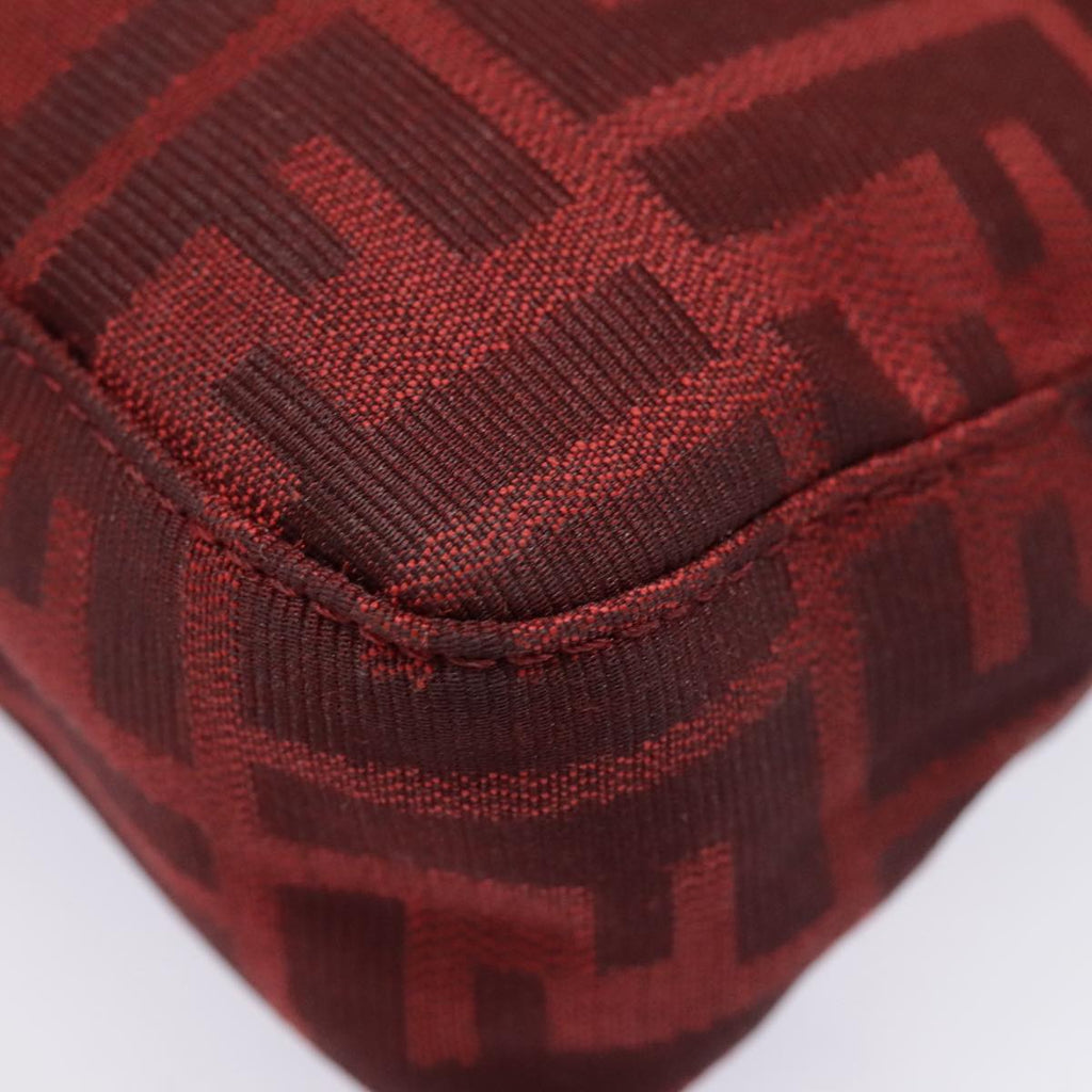 FENDI Zucca Canvas Pouch Red Gold90202