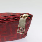 FENDI Zucca Canvas Pouch Red Gold90202