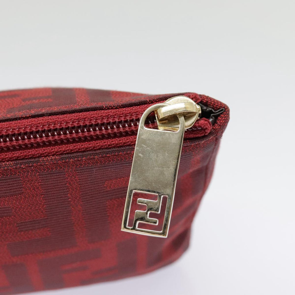 FENDI Zucca Canvas Pouch Red Gold90202