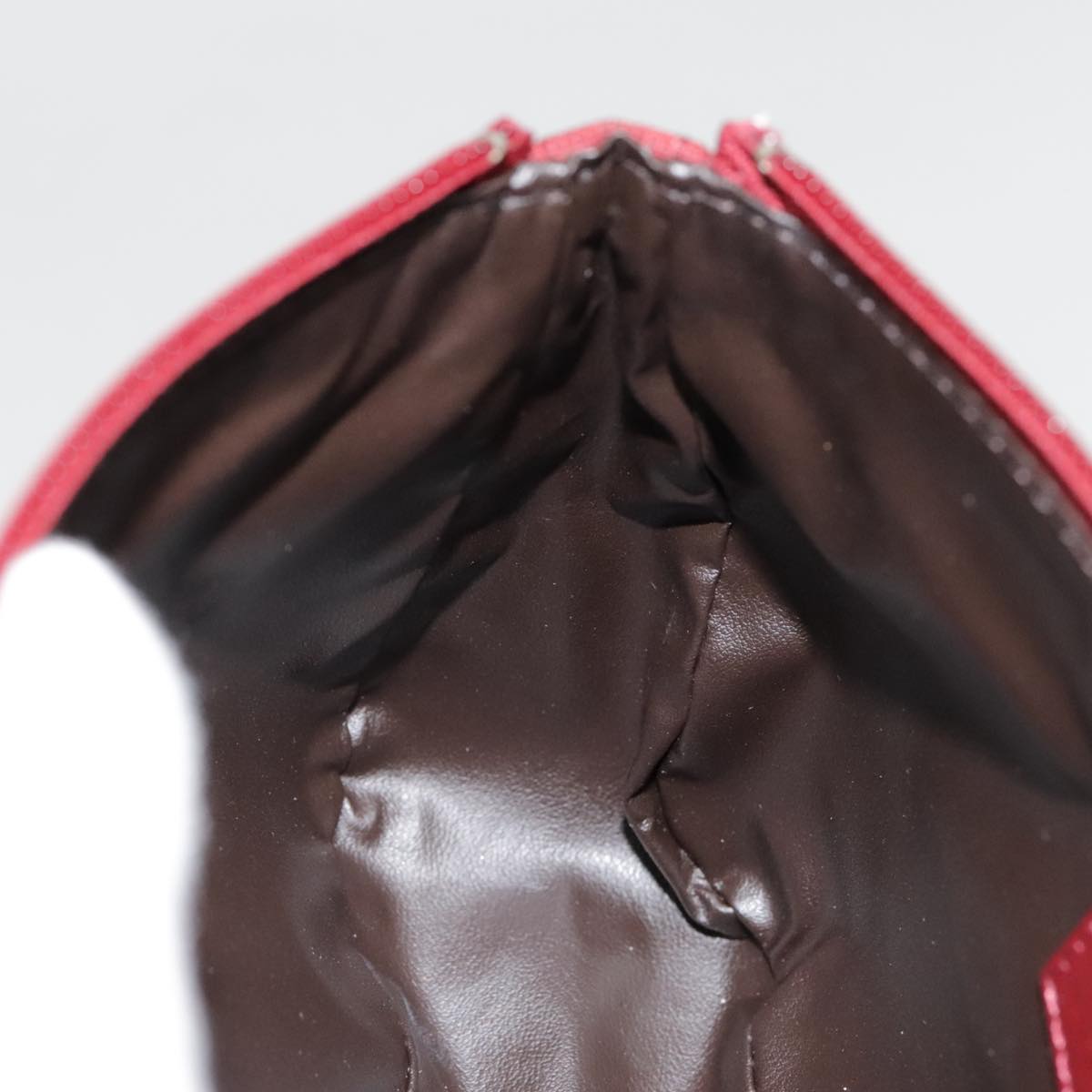 FENDI Zucca Canvas Pouch Red Gold90202