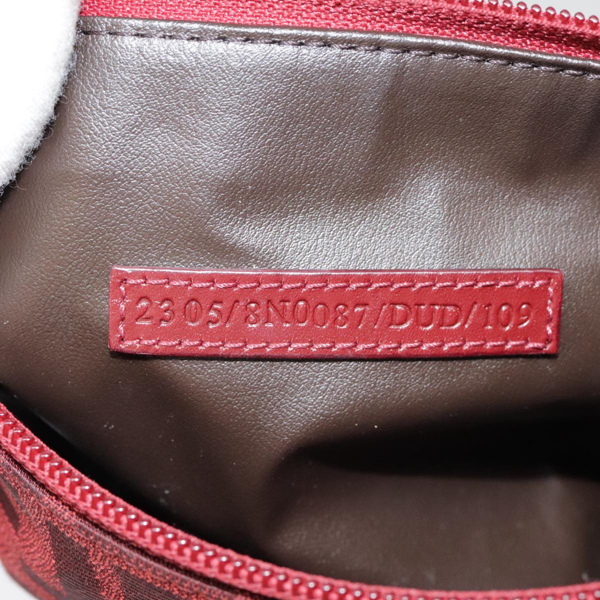 FENDI Zucca Canvas Pouch Red Gold90202