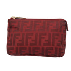FENDI Zucca Canvas Pouch Red Gold90202