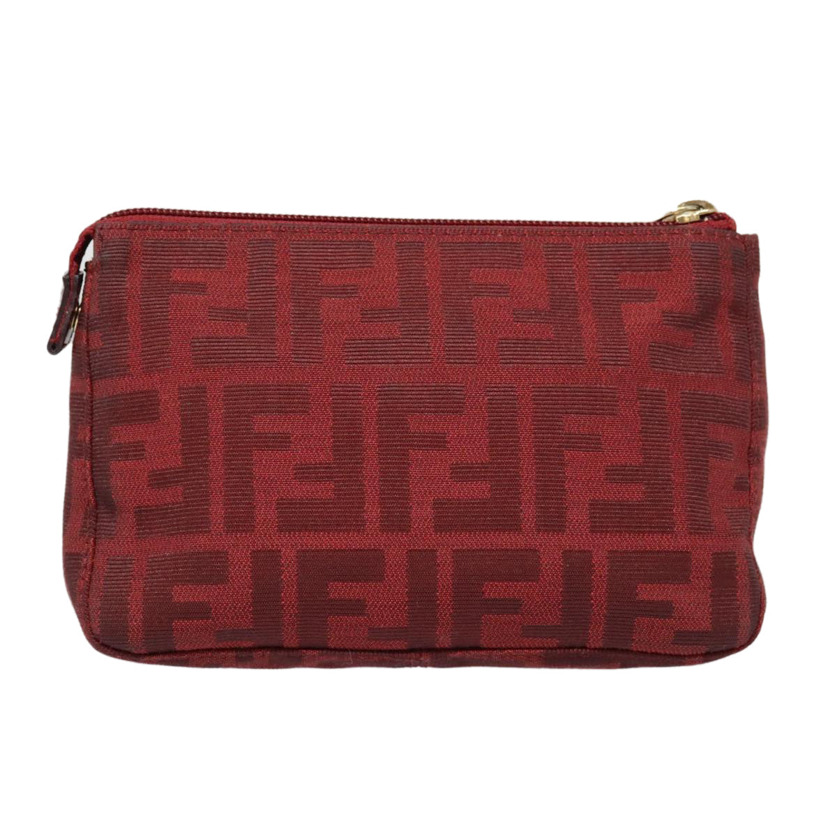 FENDI Zucca Canvas Pouch Red Gold90202