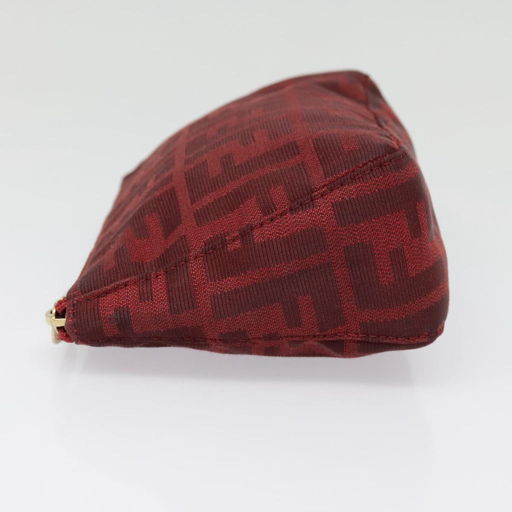 FENDI Zucca Canvas Pouch Red Gold90202