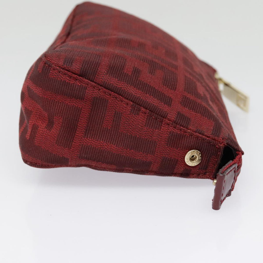 FENDI Zucca Canvas Pouch Red Gold90202