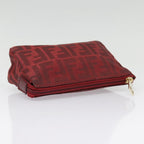 FENDI Zucca Canvas Pouch Red Gold90202