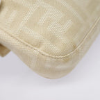 FENDI Zucca Canvas Mamma Baguette Shoulder Bag Beige Brown Silver90203
