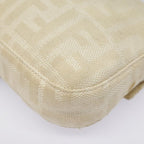FENDI Zucca Canvas Mamma Baguette Shoulder Bag Beige Brown Silver90203