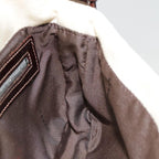 FENDI Zucca Canvas Mamma Baguette Shoulder Bag Beige Brown Silver90203