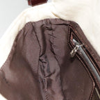 FENDI Zucca Canvas Mamma Baguette Shoulder Bag Beige Brown Silver90203