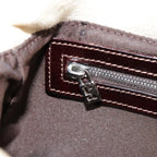 FENDI Zucca Canvas Mamma Baguette Shoulder Bag Beige Brown Silver90203