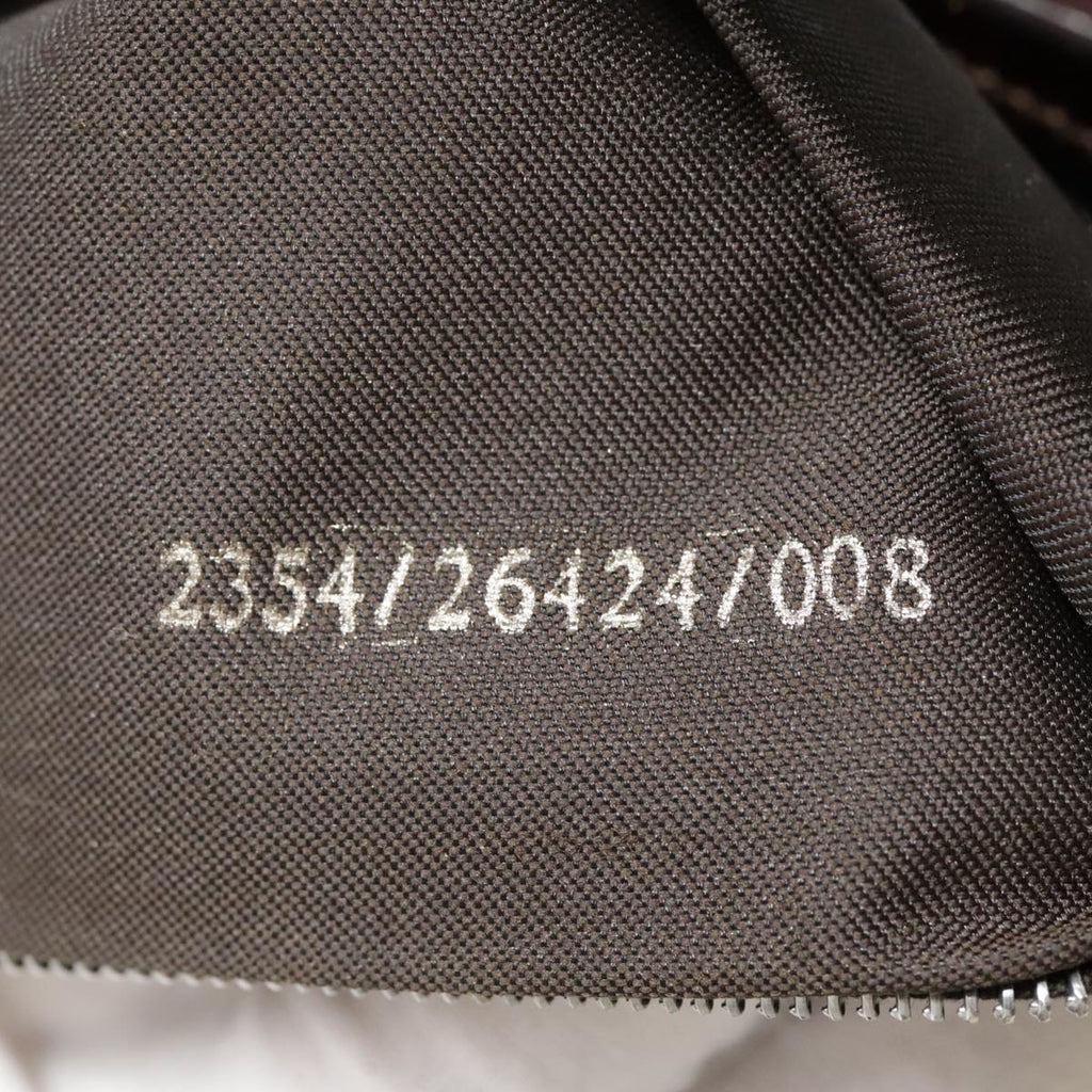 FENDI Zucca Canvas Mamma Baguette Shoulder Bag Beige Brown Silver90203