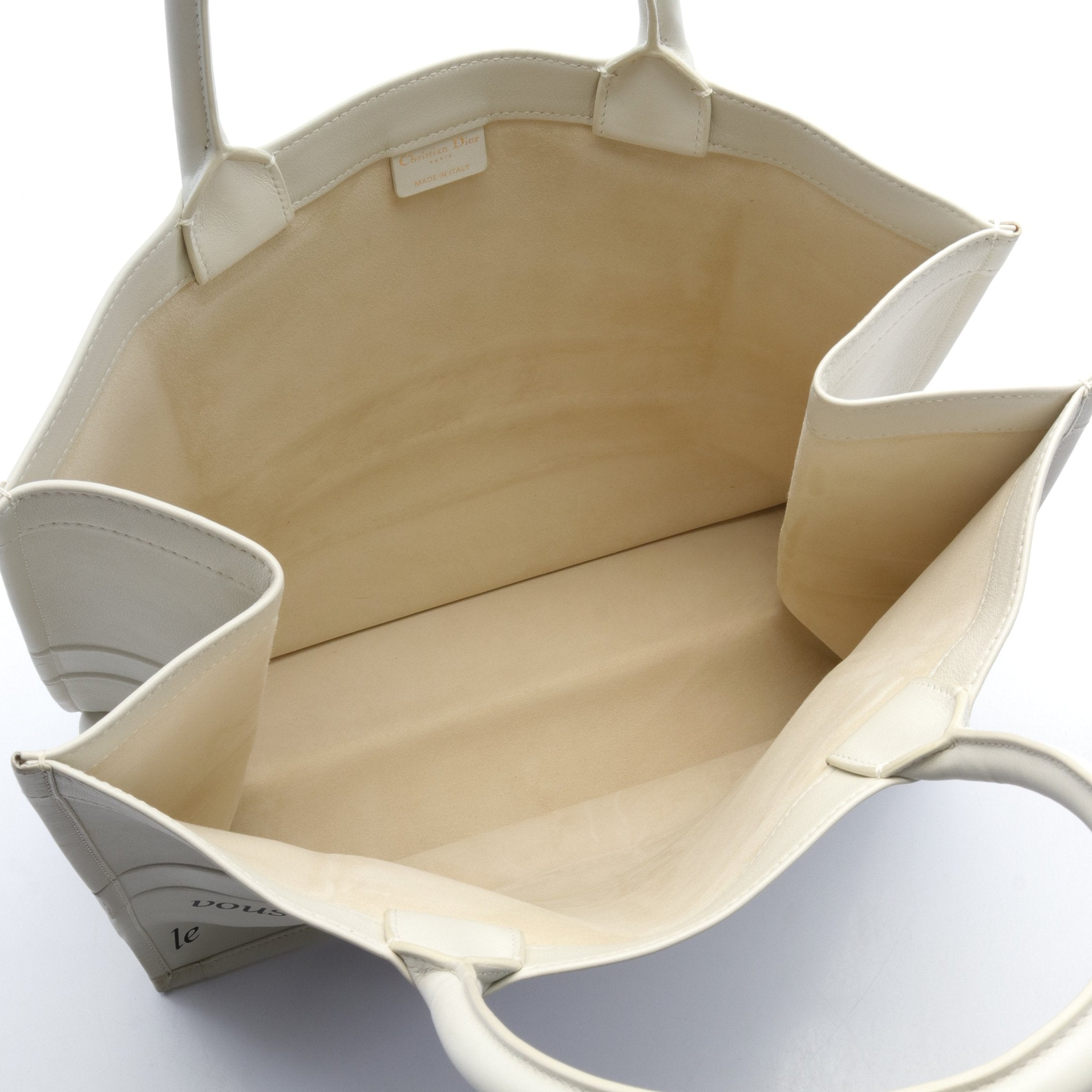 Dior BOOK TOTE Book tote Large Handbag Tote bag Leather Off white Black