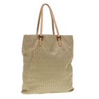 FENDI Zucchino Canvas Tote Bag Beige Gold90378