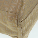FENDI Zucchino Canvas Tote Bag Beige Gold90378