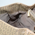 FENDI Zucchino Canvas Tote Bag Beige Gold90378