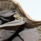 FENDI Zucchino Canvas Tote Bag Beige Gold90378