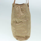 FENDI Zucchino Canvas Tote Bag Beige Gold90378