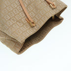 FENDI Zucchino Canvas Tote Bag Beige Gold90378