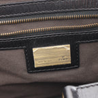 FENDI Zucca Handbag Fabric Leather Beige Black