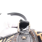 FENDI Zucca Handbag Fabric Leather Beige Black