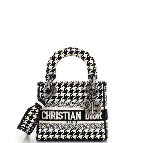 Dior Lady D-Lite Bag Houndstooth Canvas Mini