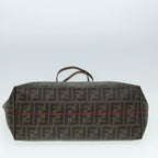 FENDI Zucca Canvas Tote Bag Brown Black gold90403