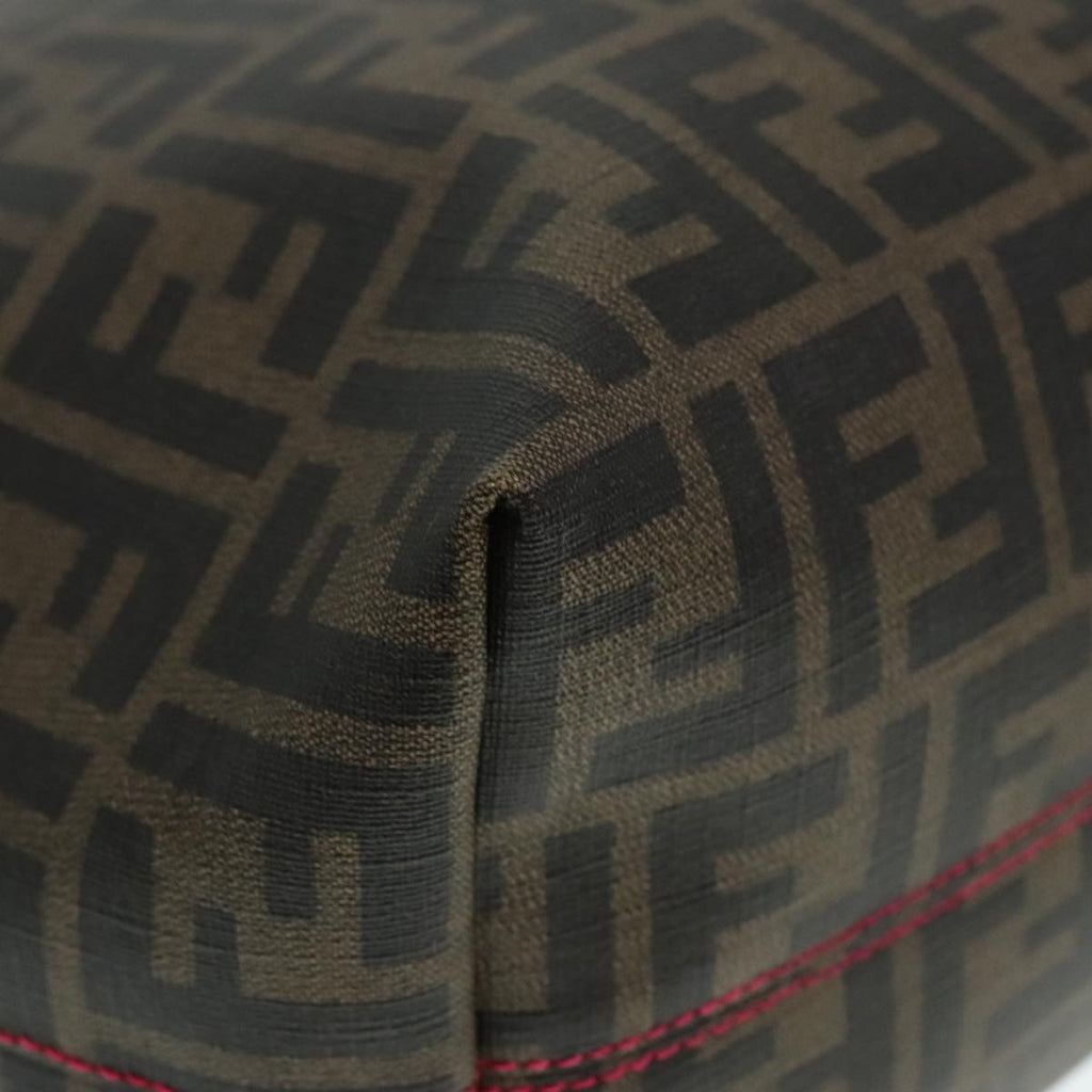 FENDI Zucca Canvas Tote Bag Brown Black gold90403