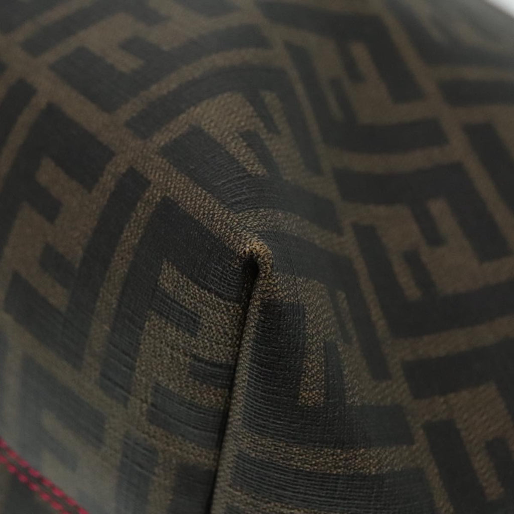 FENDI Zucca Canvas Tote Bag Brown Black gold90403