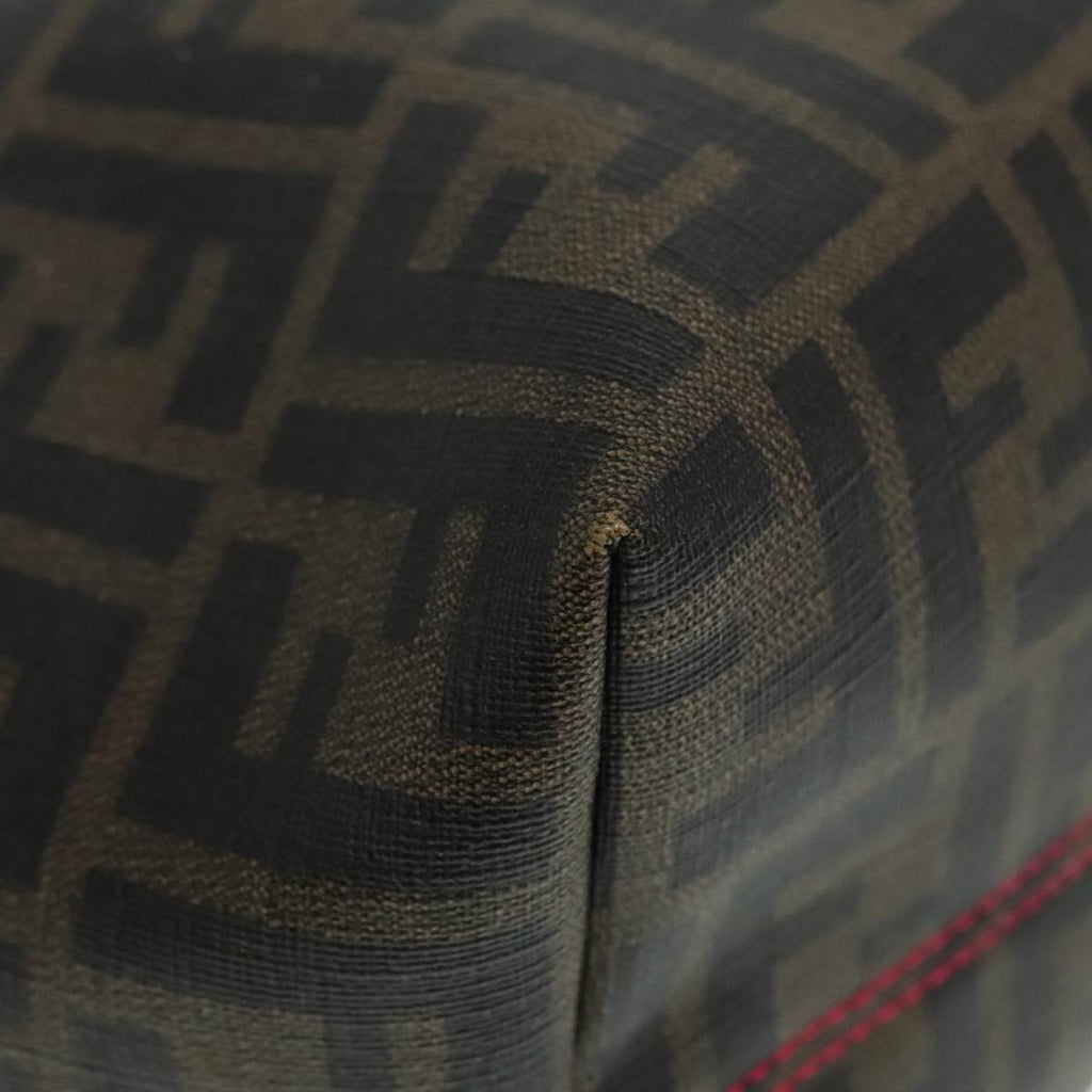 FENDI Zucca Canvas Tote Bag Brown Black gold90403