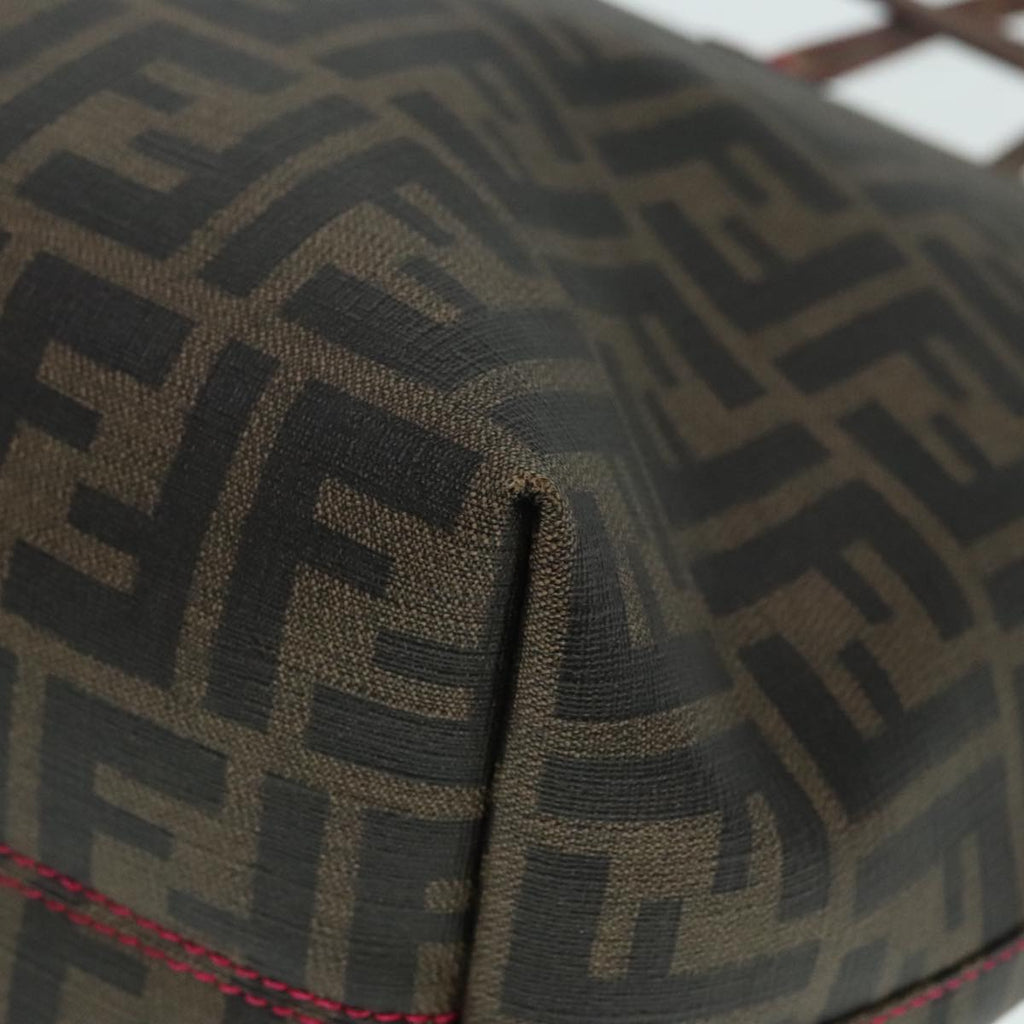 FENDI Zucca Canvas Tote Bag Brown Black gold90403