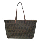 FENDI Zucca Canvas Tote Bag Brown Black gold90403