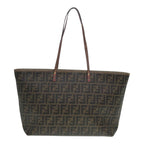 FENDI Zucca Canvas Tote Bag Brown Black gold90403