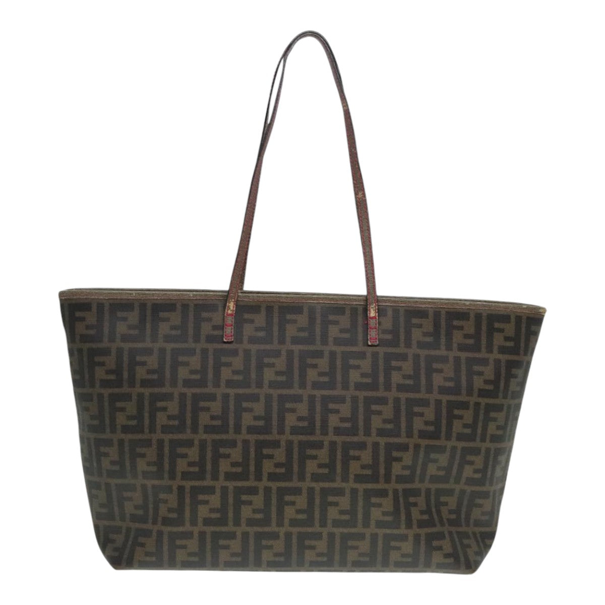 FENDI Zucca Canvas Tote Bag Brown Black gold90403